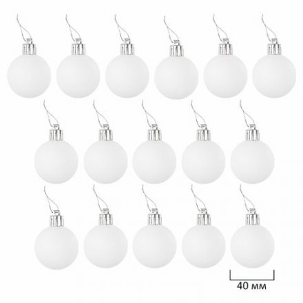 Шары ёлочные НАБОР 40 шт., 8 см/4 см, "Red&White", красные/белые, пластик, ЗОЛОТАЯ СКАЗКА, 592167