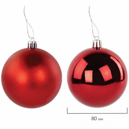Шары ёлочные НАБОР 40 шт., 8 см/4 см, "Red&White", красные/белые, пластик, ЗОЛОТАЯ СКАЗКА, 592167