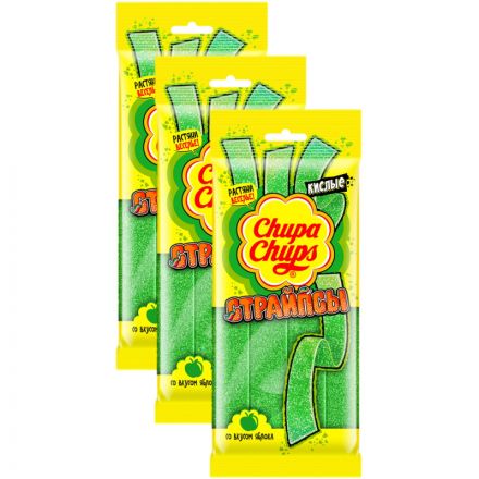 Мармелад Chupa Chups Страйпсы Яблоко, 120гx3шт/уп
