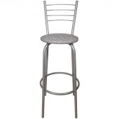 Стул барный MKM_Волна рогожка серая/хром