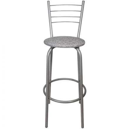 Стул барный MKM_Волна рогожка серая/хром