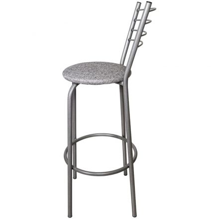 Стул барный MKM_Волна рогожка серая/хром