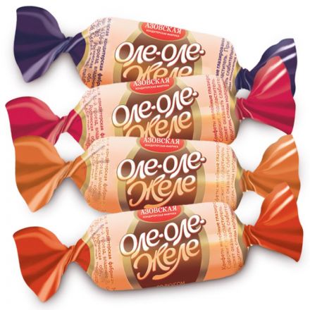 Конфеты желейные Азовская КФ Оле-Оле-Желе Ассорти глазир., 1кг