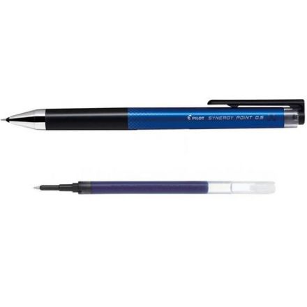 Ручка гелевая автоматическая PILOT Synergy Point, СИНЯЯ, корпус синий, линия 0,25 мм, BLRT-SNP5 L