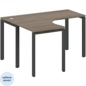 Стол эргономичный Metal System St  лев  БП.СА-3Л 1400x1200x750 Вяз Бл/Антр