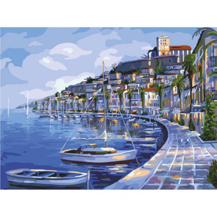 Картина по номерам 40х50 см, ОСТРОВ СОКРОВИЩ "Набережная", на подрамнике, акриловые краски, 3 кисти, 662463 Картина по номерам 40х50 см, ОСТРОВ СОКРОВИЩ "Набережная", на подрамнике, акриловые краски, 3 кисти, 662463