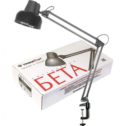 Светильник настольный Трансвит 'Бета' МС, Е27, 60Вт, на мет. струб. Черный