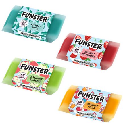 Ластик ароматизированный FUNSTER (ФАНСТЕР) "SWEET", 54х23х10 мм, скошенный, картонный держатель, экологичный ПВХ, ассорти, 272727