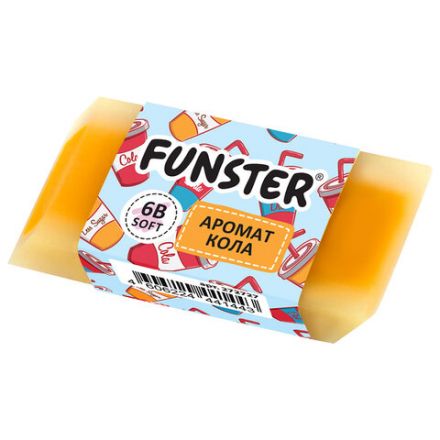 Ластик ароматизированный FUNSTER (ФАНСТЕР) "SWEET", 54х23х10 мм, скошенный, картонный держатель, экологичный ПВХ, ассорти, 272727