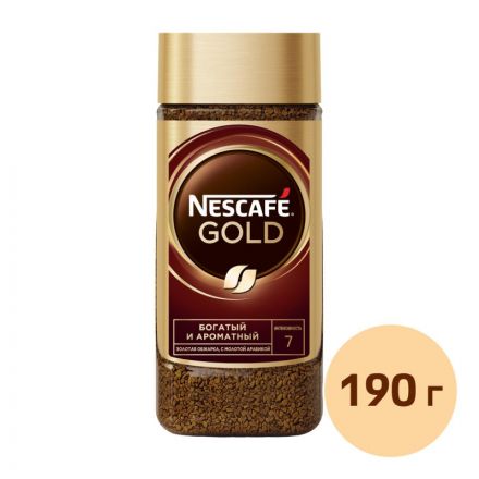 Кофе Nescafe Gold раств.субл.190г стекло