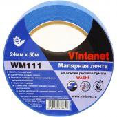 Клейкая лента малярная для четкого края WM111 Vintanet, синяя, 24мм х 50м