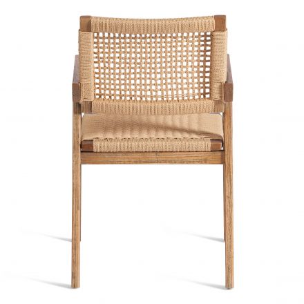 Стул VANHEIM дерево вяз/бечевка, Груша (№3), 46х45х83 см