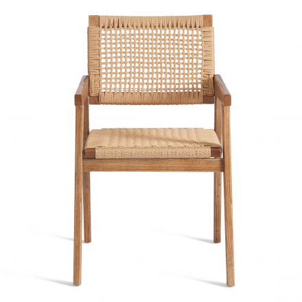 Стул VANHEIM дерево вяз/бечевка, Груша (№3), 46х45х83 см