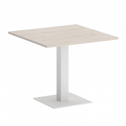 Home Office Стол квадратный VR.SP-5-90.2 Денвер светлый/Белый металл 900*900*753