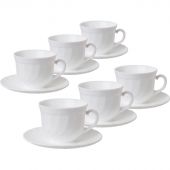 Сервиз чайный Luminarc Трианон 220 мл белый на 6 персон (артикул производителя E8845)