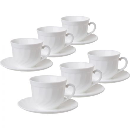 Сервиз чайный Luminarc Трианон 220 мл белый на 6 персон (артикул производителя E8845)