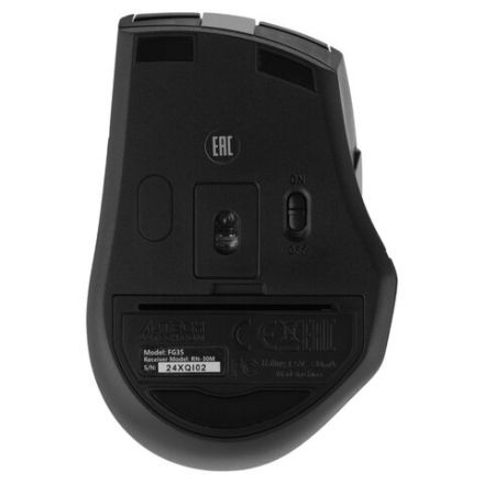 Мышь беспроводная с бесшумным кликом A4TECH Fstyler FG35, USB, 5 кнопок, оптическая, черная, 1192130 Мышь беспроводная с бесшумным кликом A4TECH Fstyler FG35, USB, 5 кнопок, оптическая, черная, 1192130