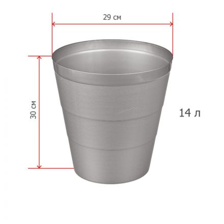 Корзина для мусора 14 л пластик серая (29х30 см) Корзина для мусора 14 л пластик серая (29х30 см)