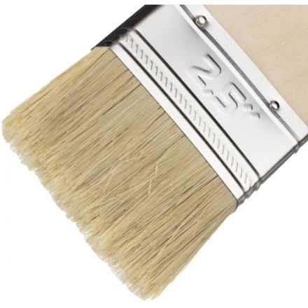 Кисть плоская Стандарт 2,5"/63 мм, натур. щетина, дерев.ручка MTX 82535