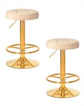 Набор 2 шт Табурет барный DOBRIN BRUNO GOLD, бежевый велюр (MJ9-10)
