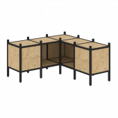 Loft Угловой внутренний стеллаж наборный VR.L-27 Тиквуд светлый/Чёрный металл 1278*1278*636