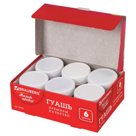 Гуашь BRAUBERG "МАГИЯ ЦВЕТА", 6 цветов по 20 мл, 190555 Гуашь BRAUBERG "МАГИЯ ЦВЕТА", 6 цветов по 20 мл, 190555