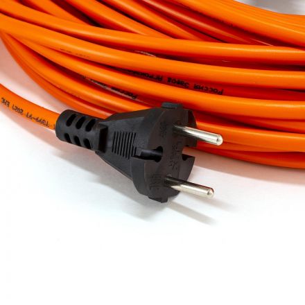 Удлинитель КОМУС ПВС 2х0,75кв.мм. 30м 6А без/з.,без/загл.,IP20,цвет оранж