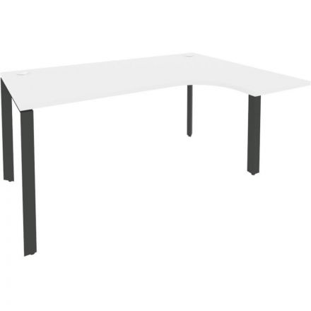 Стол KYN_0MX_ONIX-П правый П на металлокаркасе O.MP-SA-4Rбелый брил./антрац