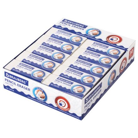Ластик BRAUBERG "АНТИБАКТЕРИАЛЬНЫЙ", 58х22х12 мм, белый, прямоугольный, картонный держатель, 228728 Ластик BRAUBERG "АНТИБАКТЕРИАЛЬНЫЙ", 58х22х12 мм, белый, прямоугольный, картонный держатель, 228728