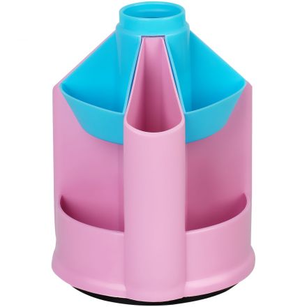 Настольная подставка СТАММ "Mini Desk", пластиковая, вращающаяся, розовый/бирюзовый Настольная подставка СТАММ "Mini Desk", пластиковая, вращающаяся, розовый/бирюзовый