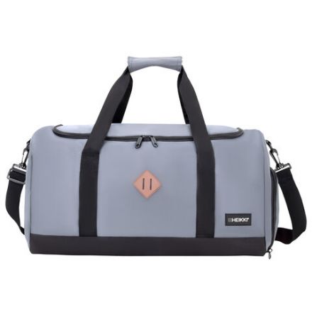 Сумка спортивная HEIKKI MOVE RENOWNED (ХЕЙКИ), отделение для обуви, серая, 28x51x26 см, 273910