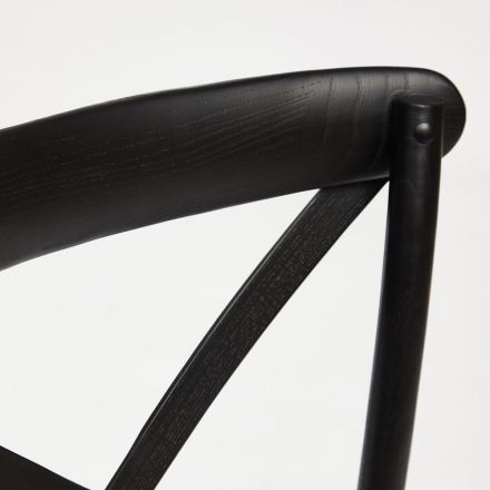 Стул CROSS (mod.CB2001) дерево вяз, 49.5*53.5*87, черный