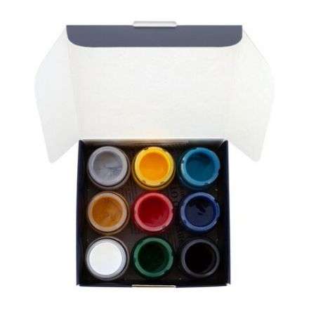 Краски по ткани акриловые "Декола", 9 цветов по 20 мл, в банках, Невская Палитра, 4141111