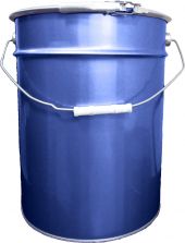 Ведро металл 20л. с крышкой и обручем, с покрытием внутри  синий