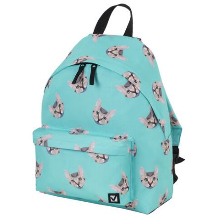 Рюкзак BRAUBERG СИТИ-ФОРМАТ универсальный, "Cats", голубой, 41х32х14 см, 229881 Рюкзак BRAUBERG СИТИ-ФОРМАТ универсальный, "Cats", голубой, 41х32х14 см, 229881