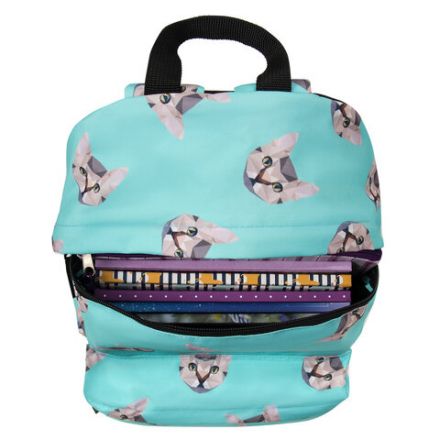 Рюкзак BRAUBERG СИТИ-ФОРМАТ универсальный, "Cats", голубой, 41х32х14 см, 229881 Рюкзак BRAUBERG СИТИ-ФОРМАТ универсальный, "Cats", голубой, 41х32х14 см, 229881