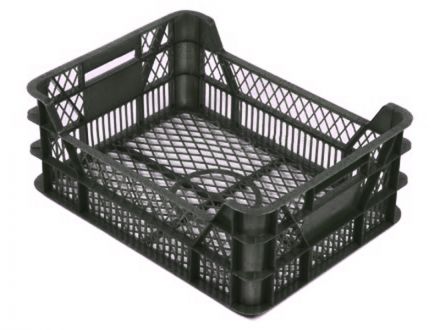 Ящик 400х300х155 перфорированный  чёрный