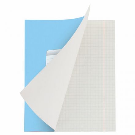 Тетрадь А5, 48 л., HATBER-ECO скоба, офсет №2 ЭКОНОМ, клетка, обложка мелованная бумага, "Голубая", 075742, 48Т5D1_27730