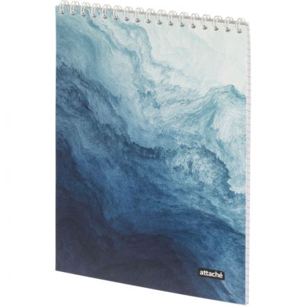 Блокнот А5 50л Attache Текстуры природы Вода клетка, греб, картон, ВД-лак Блокнот А5 50л Attache Текстуры природы Вода клетка, греб, картон, ВД-лак