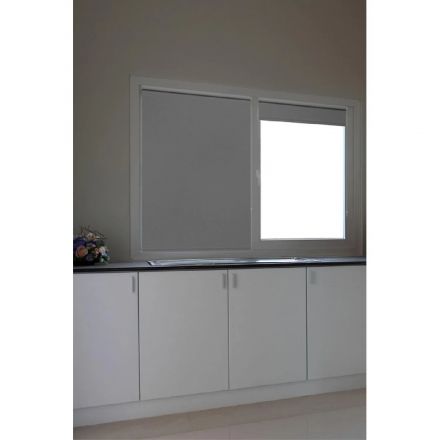 Рулонная штора ARX_ Блэкаут Шалюр Серебристый 045x160 Мини