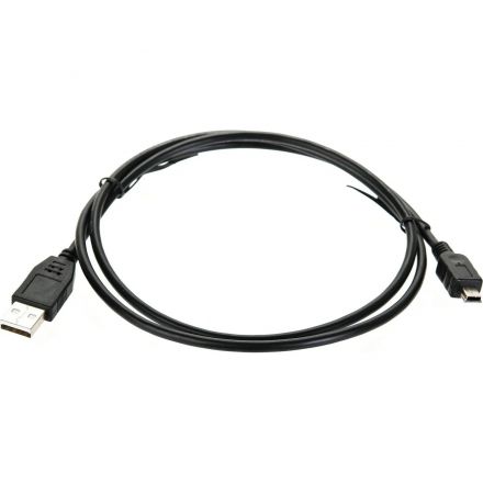 Кабель USB 2.0 A-->mini-B 5P (1м) черный, Telecom<TC6911BK-1.0M