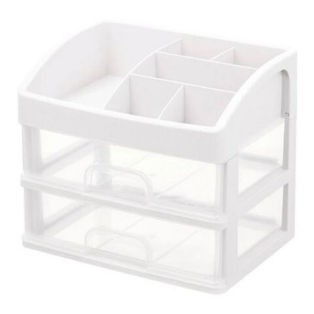 Органайзер для хранения косметики, канцтоваров, мелочей ДВА УРОВНЯ, 20х17х23,5 см, DASWERK (ДАСВЕРК), 608478