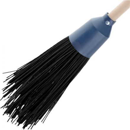 Метла круглая вязаная Бранская Краса с черенком