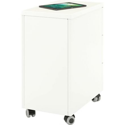 Тумба мобильная ZAMM Формат узкая 3 ящика c центр. замком. 500мм Бел./Бел