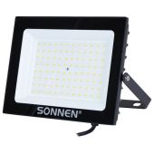 Прожектор светодиодный 100 Вт, 6500 К, 8000 Лм, 100 м2, IP65, 250x178x27 мм, черный, SONNEN, 238415
