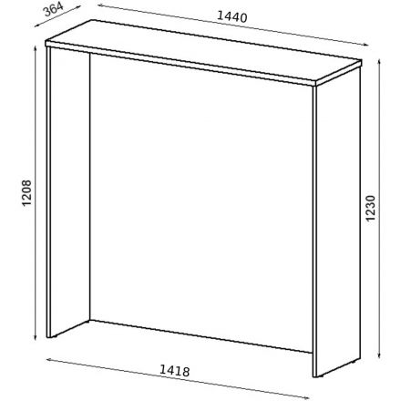 Модуль Стиль ресепшн прямой 2РС.009 1440x364x1230 шамони темный