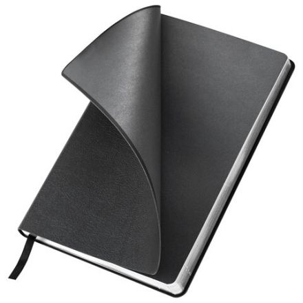 Ежедневник недатированный А5 138х213 мм BRAUBERG "Metallic", под кожу, 136 л., гибкий, черный, 113374