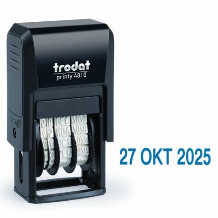 Датер-мини месяц буквами, оттиск 20 х 3,8 мм, синий, TRODAT 4810, корпус черный