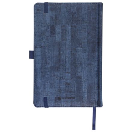 Ежедневник недатированный А5 (138x213 мм) BRAUBERG "Wood", кожзам, резинка, 136 л., синий, 111674