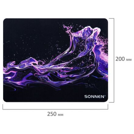 Коврик для мыши SONNEN "NEON SPLASH" резина + ткань, 250х200х2 мм, 513957 Коврик для мыши SONNEN "NEON SPLASH" резина + ткань, 250х200х2 мм, 513957